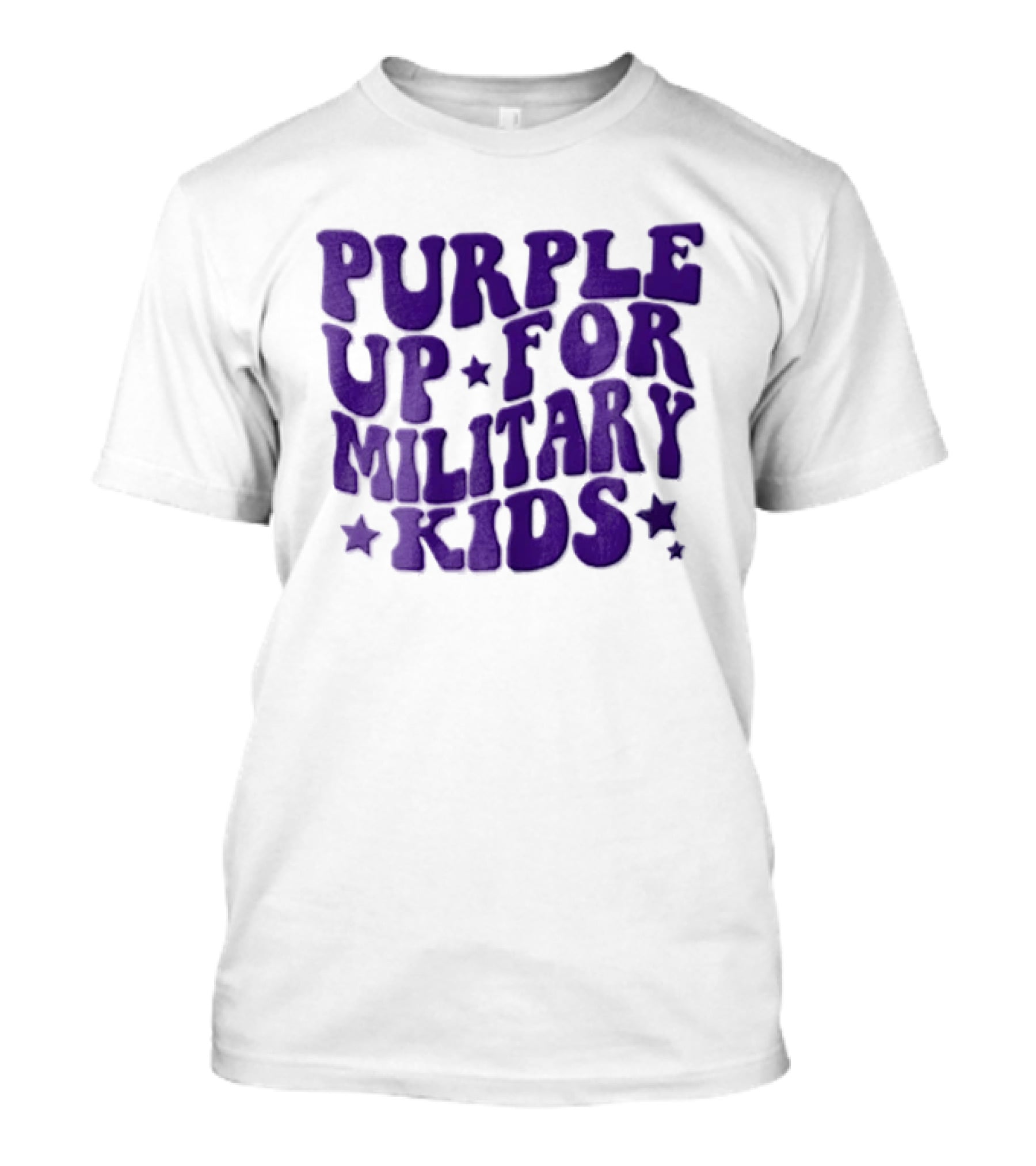 Purple Up For Military Kids Wavy Stars T-Shirt