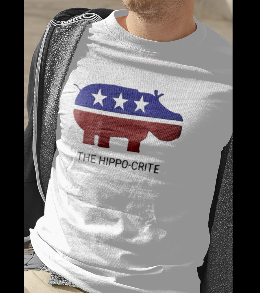 The Hippo Crite Hippo Red White Blue Stars T-Shirt