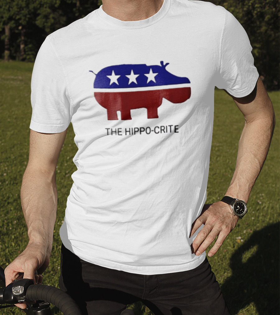 The Hippo Crite Hippo Red White Blue Stars T-Shirt