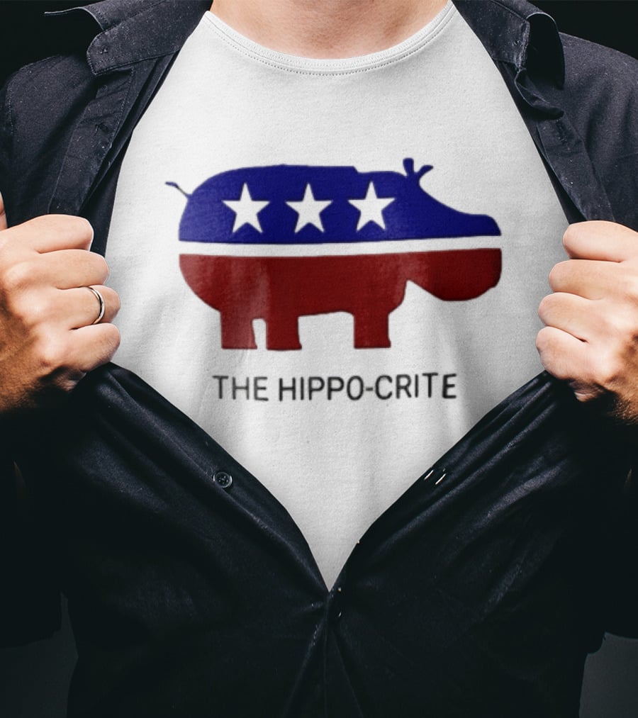 The Hippo Crite Hippo Red White Blue Stars T-Shirt