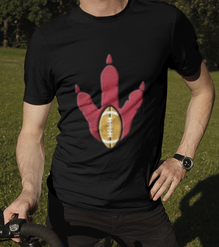 Arizona Cardinals Tyrannosaurus Rex Football Paw Print T-Shirt