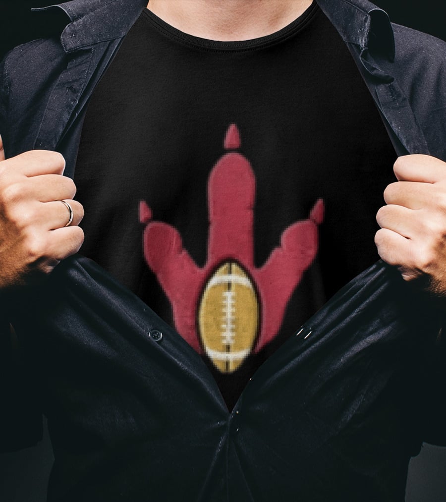 Arizona Cardinals Tyrannosaurus Rex Football Paw Print T-Shirt