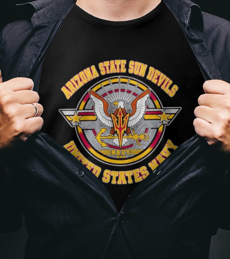 Arizona State Sun Devils United States Navy Eagle Anchor T-Shirt
