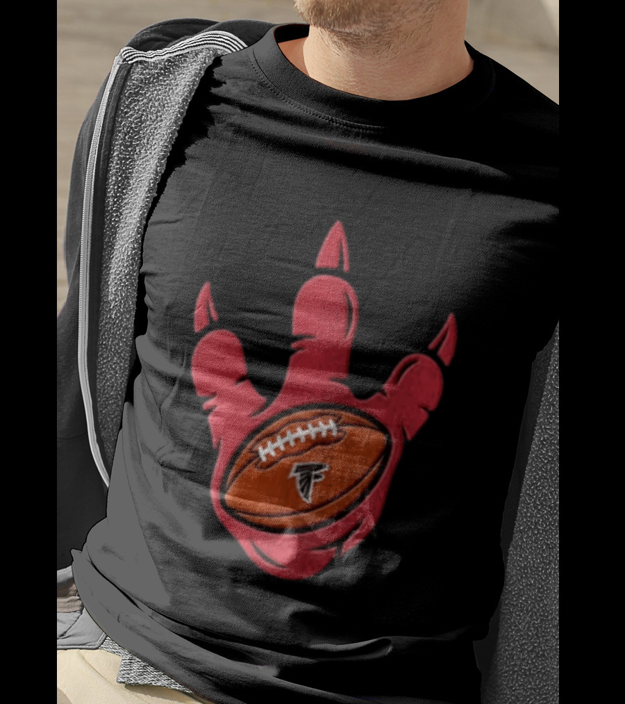 Atlanta Falcons Dinosaur Football Claw Mark With Logo Football T-Shirt