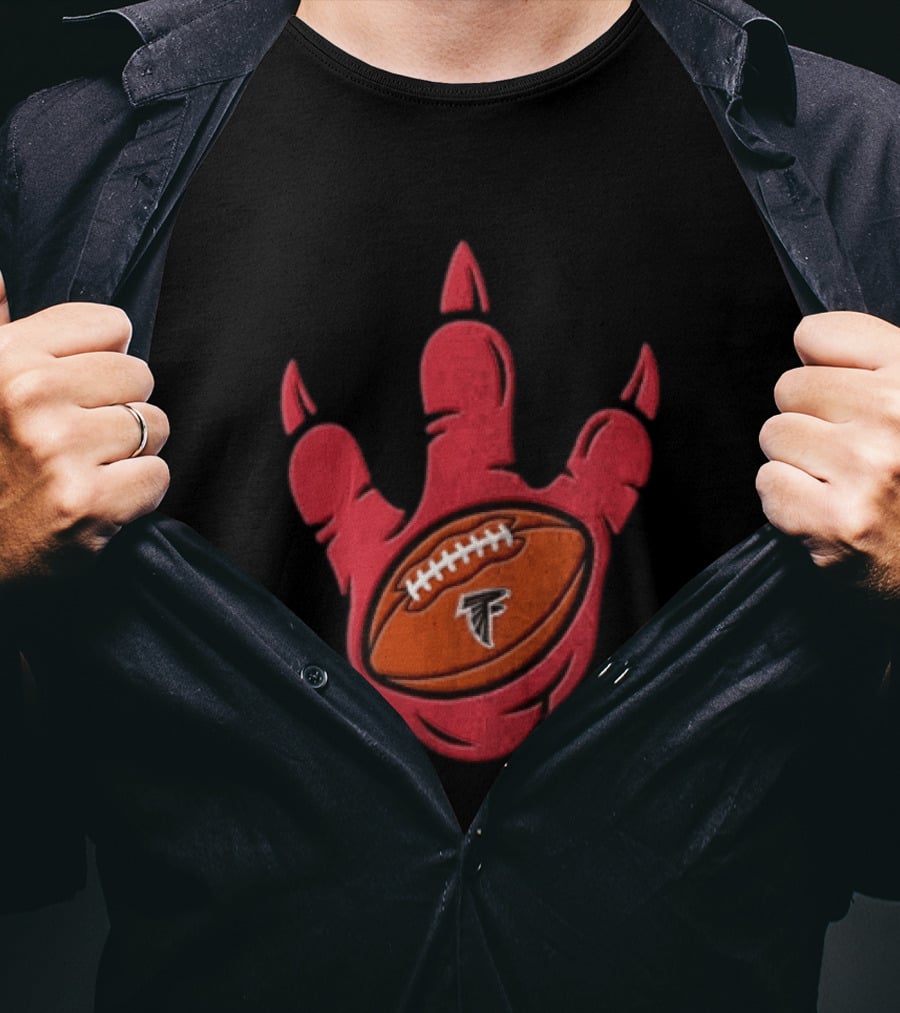 Atlanta Falcons Dinosaur Football Claw Mark With Logo Football T-Shirt