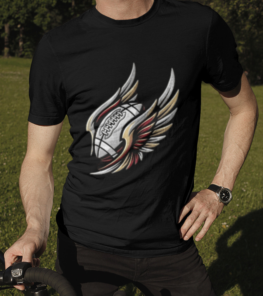 Atlanta Falcons Winged Football Eagle Stadium Lightning T-Shirt