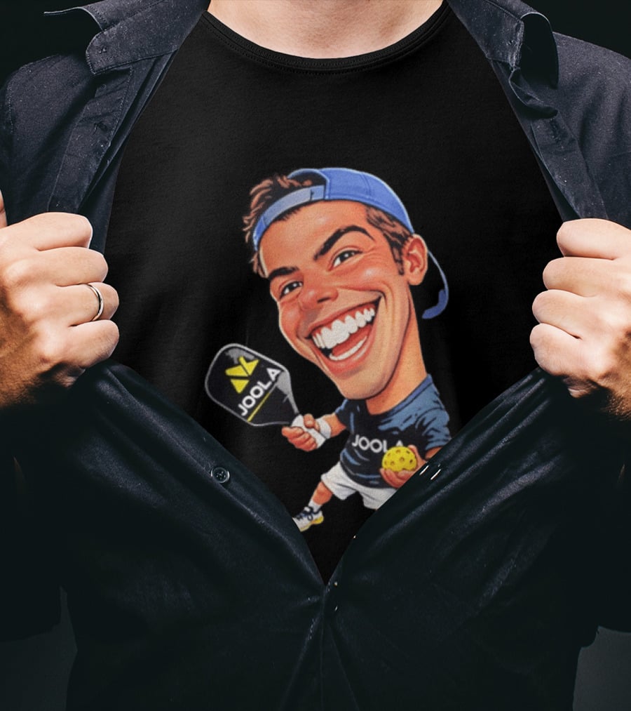 Ben Johns Pickleball Caricature Joola Paddle Cap T-Shirt