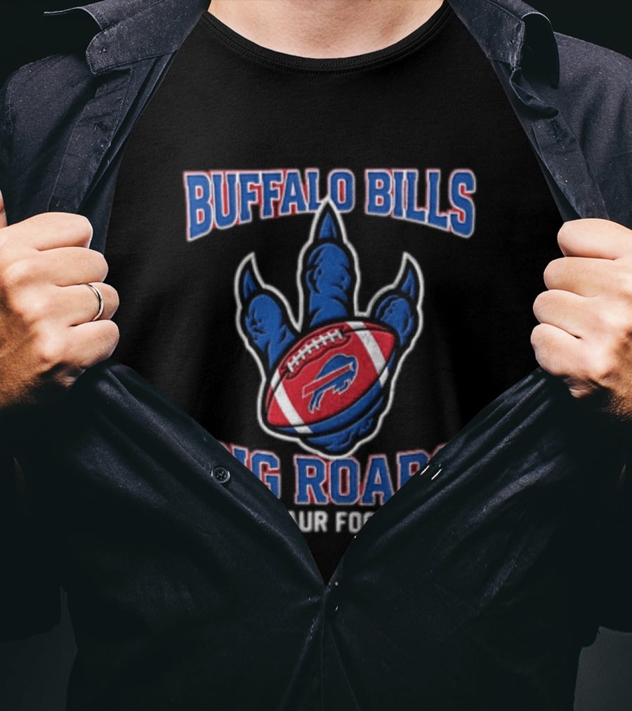 Buffalo Bills Dinosaur Football Big Roars Triceratops Football T-Shirt