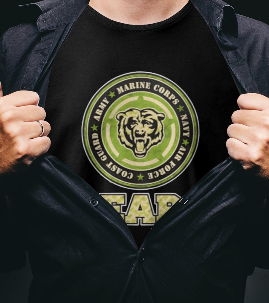 Chicago Bears Military Support Army Marine Corps Navy Air Force Coast Guard T-Shirt