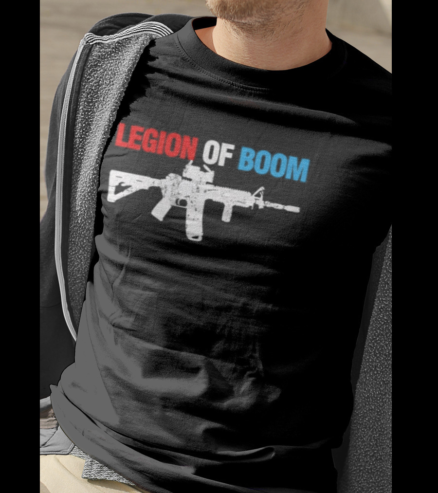 Legion Of Boom Rifle Graphic Red White Blue T-Shirt