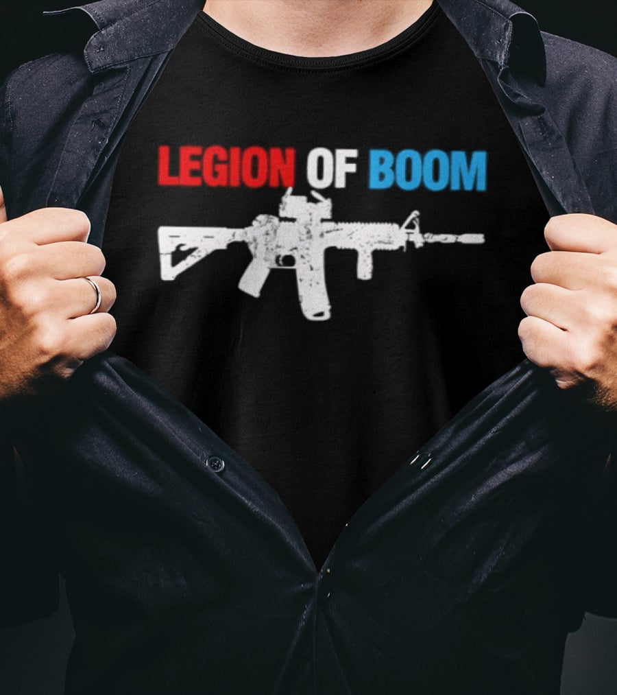 Legion Of Boom Rifle Graphic Red White Blue T-Shirt