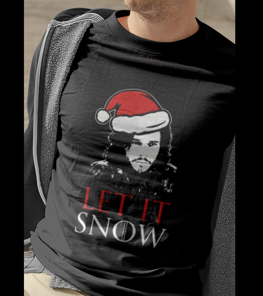 LET It Snow Christmas Jon Snow Game Of Thrones Santa Hat T-Shirt