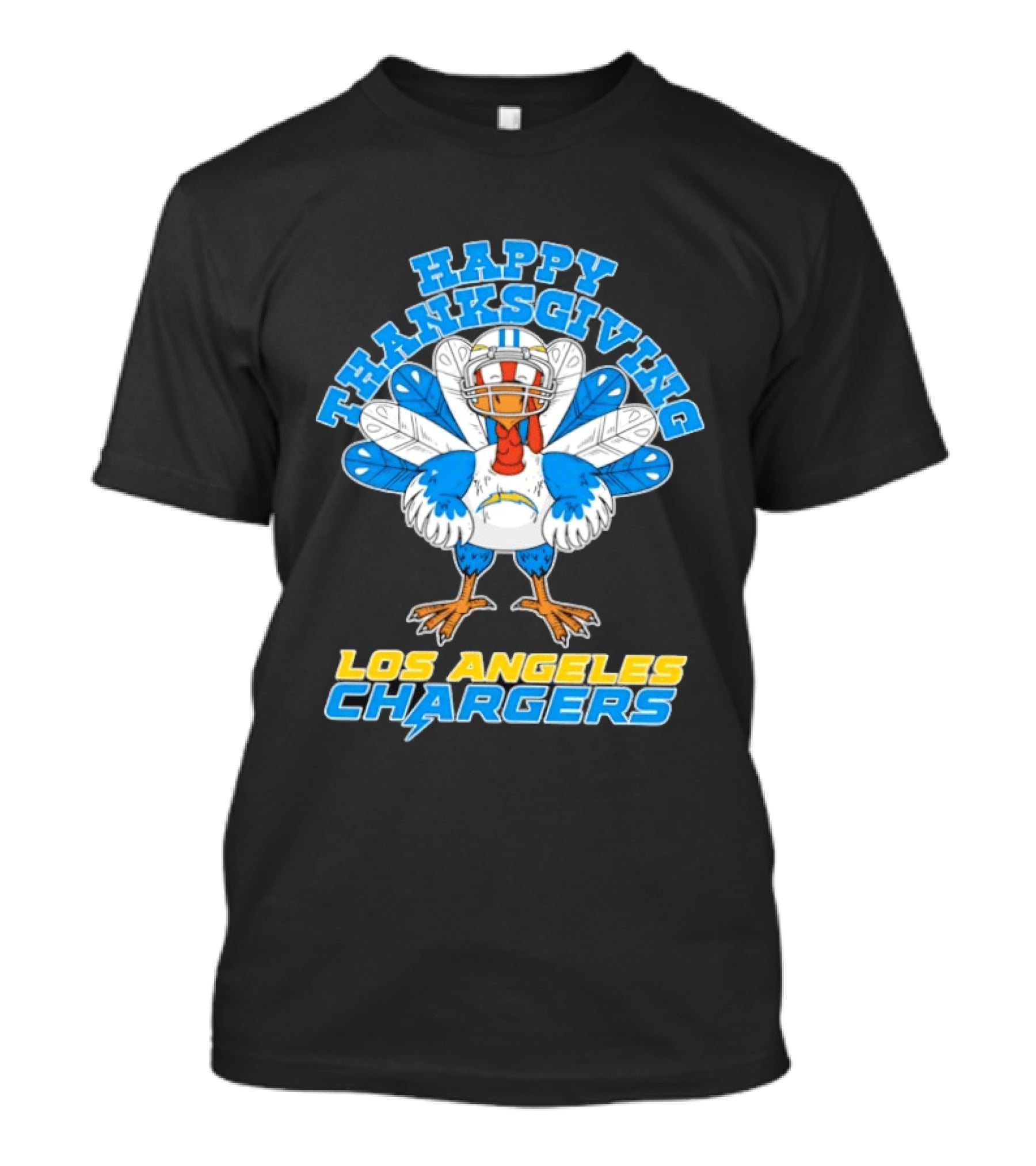 Happy Thanksgiving Los Angeles Chargers Turkey T-Shirt