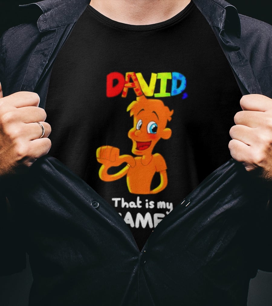 DAVID That Is My Name Bright Cartoon T-Shirt
