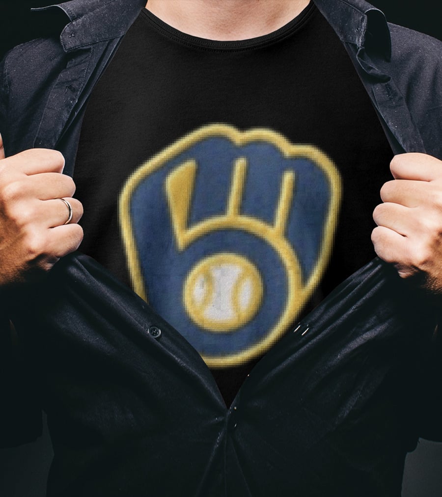 Men's Black Milwaukee Brewers Retro Mitt Symbol In Good Graces T-Shirt