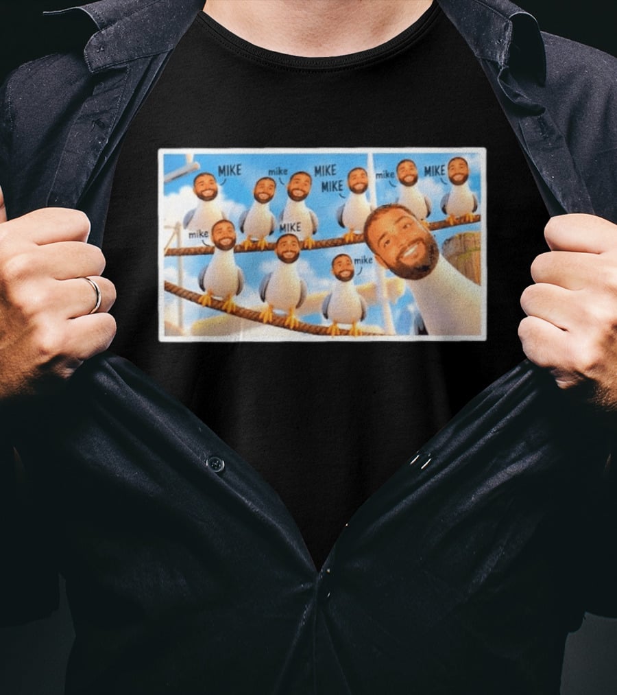 Mike Seagulls Meme Funny Birds Faces T-Shirt