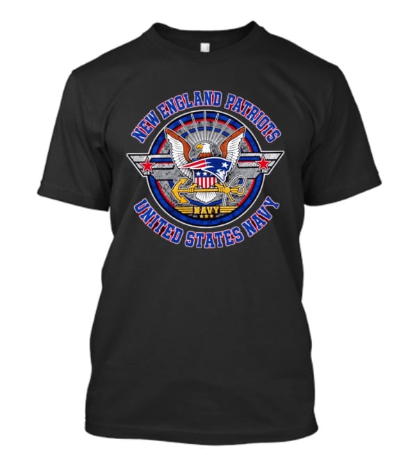 New England Patriots United States Navy Vintage Style Emblem With Eagle And Anchor T-Shirt