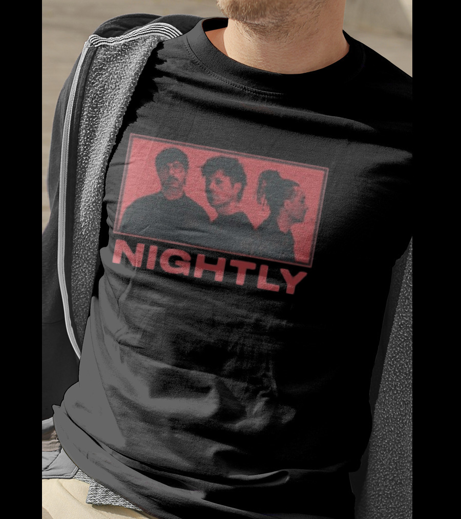 Nightly Band Three Members Photo Red Aesthetic T-Shirt