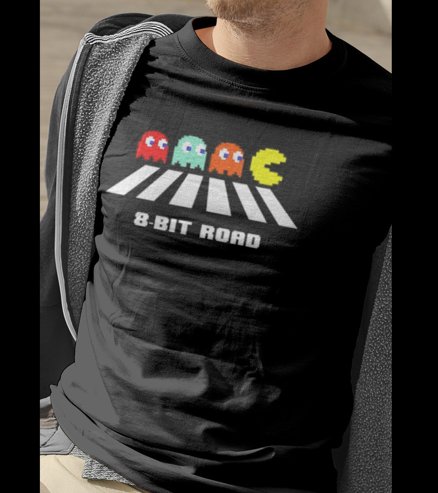 Pac Man Ghosts Abbey Road 8 Bit Retro Game T-Shirt