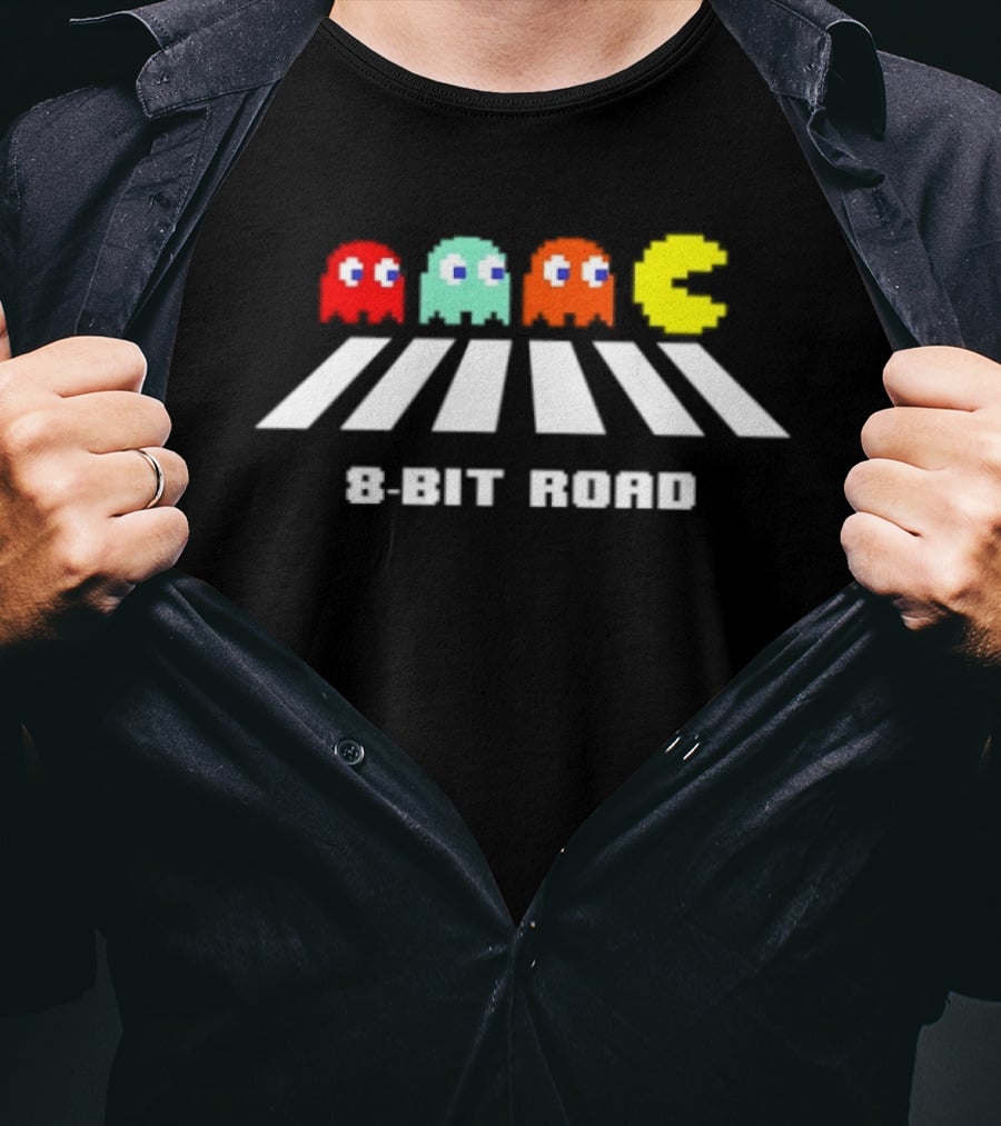 Pac Man Ghosts Abbey Road 8 Bit Retro Game T-Shirt