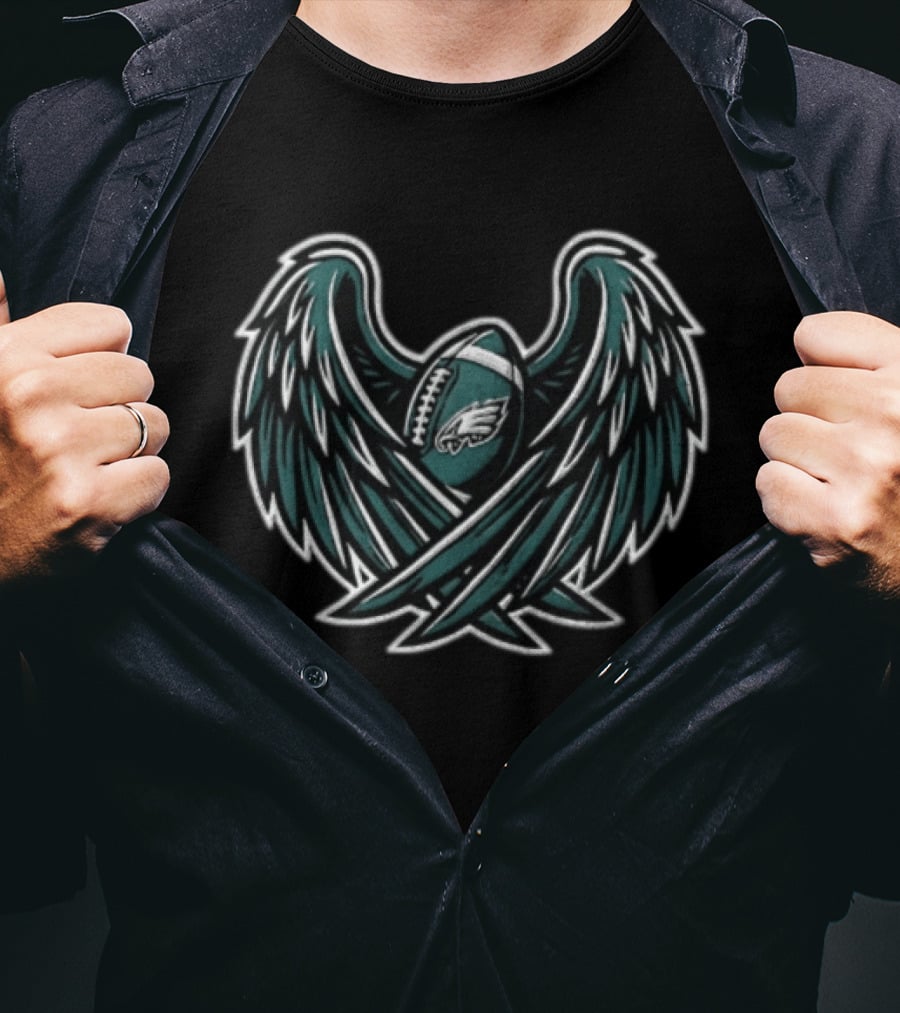 Philadelphia Eagles Football Wings Stadium Lightning T-Shirt