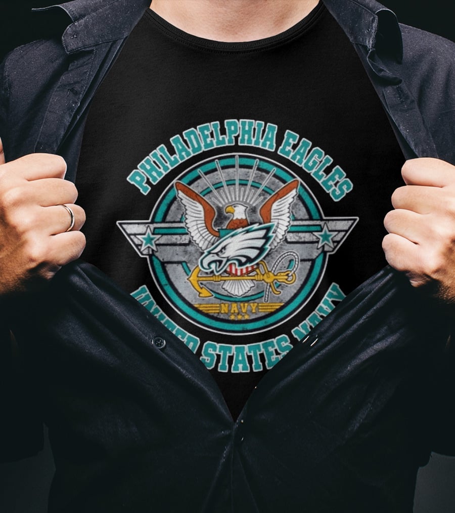 Philadelphia Eagles United States Navy Emblem With Eagle And Anchor T-Shirt