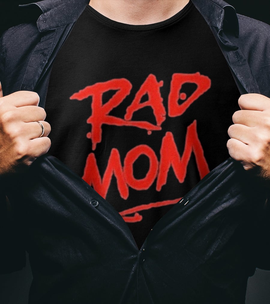 Rad Mom Retro Style Bold Red T-Shirt