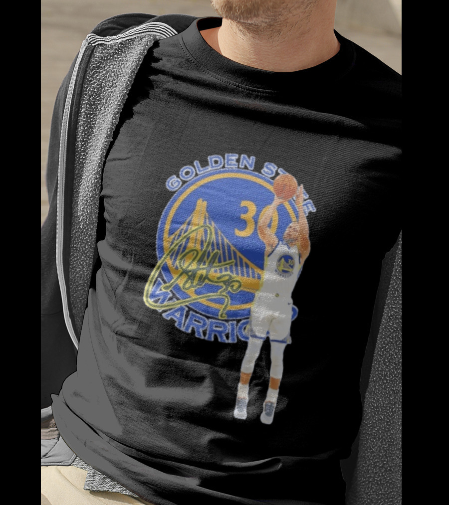 Golden State Warriors Steph Curry 30 Basketball Signature T-Shirt