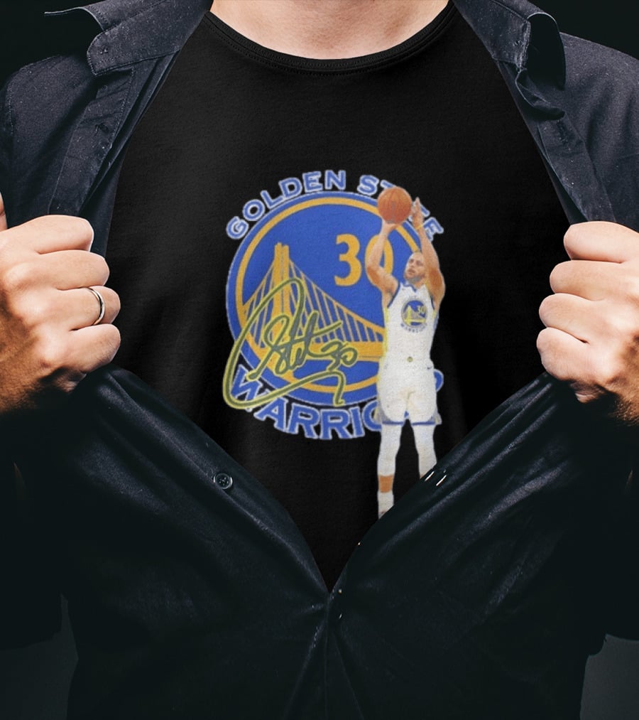Golden State Warriors Steph Curry 30 Basketball Signature T-Shirt
