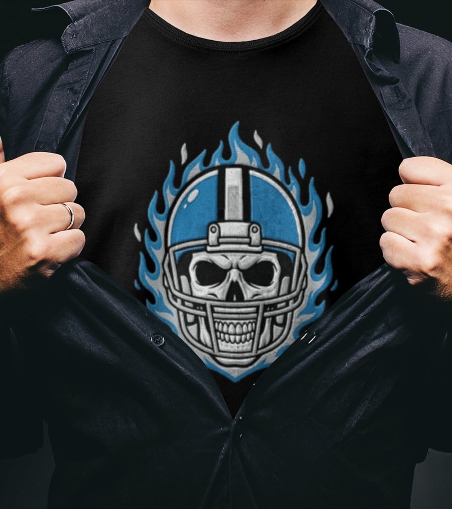 Tennessee Titans Skeleton Football Player Flames Helmet T-Shirt