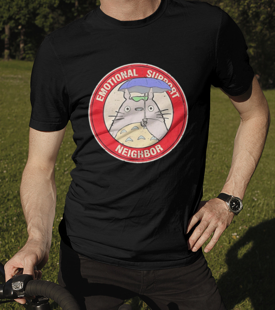 Emotional Support Neighbor Totoro Umbrella Circle T-Shirt