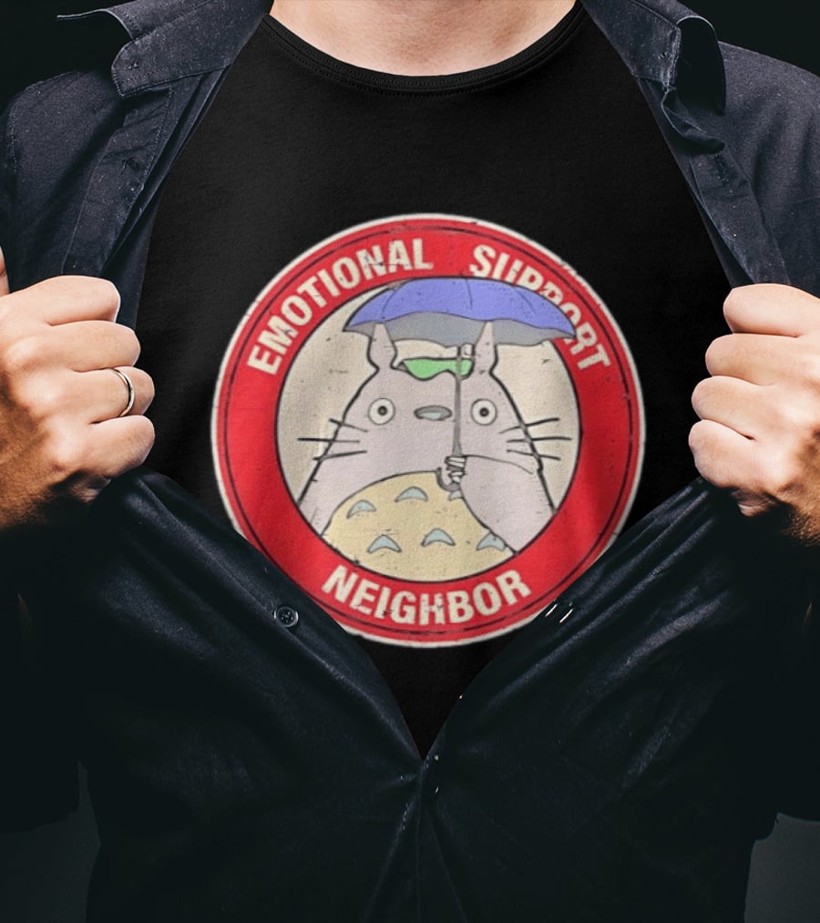 Emotional Support Neighbor Totoro Umbrella Circle T-Shirt