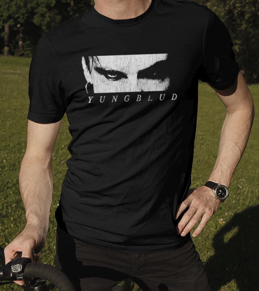 Yungblud Letterbox Eyes White Text On Black T-Shirt