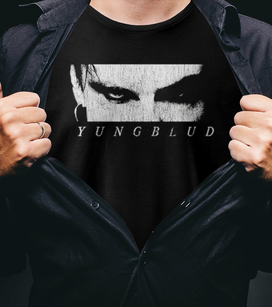Yungblud Letterbox Eyes White Text On Black T-Shirt