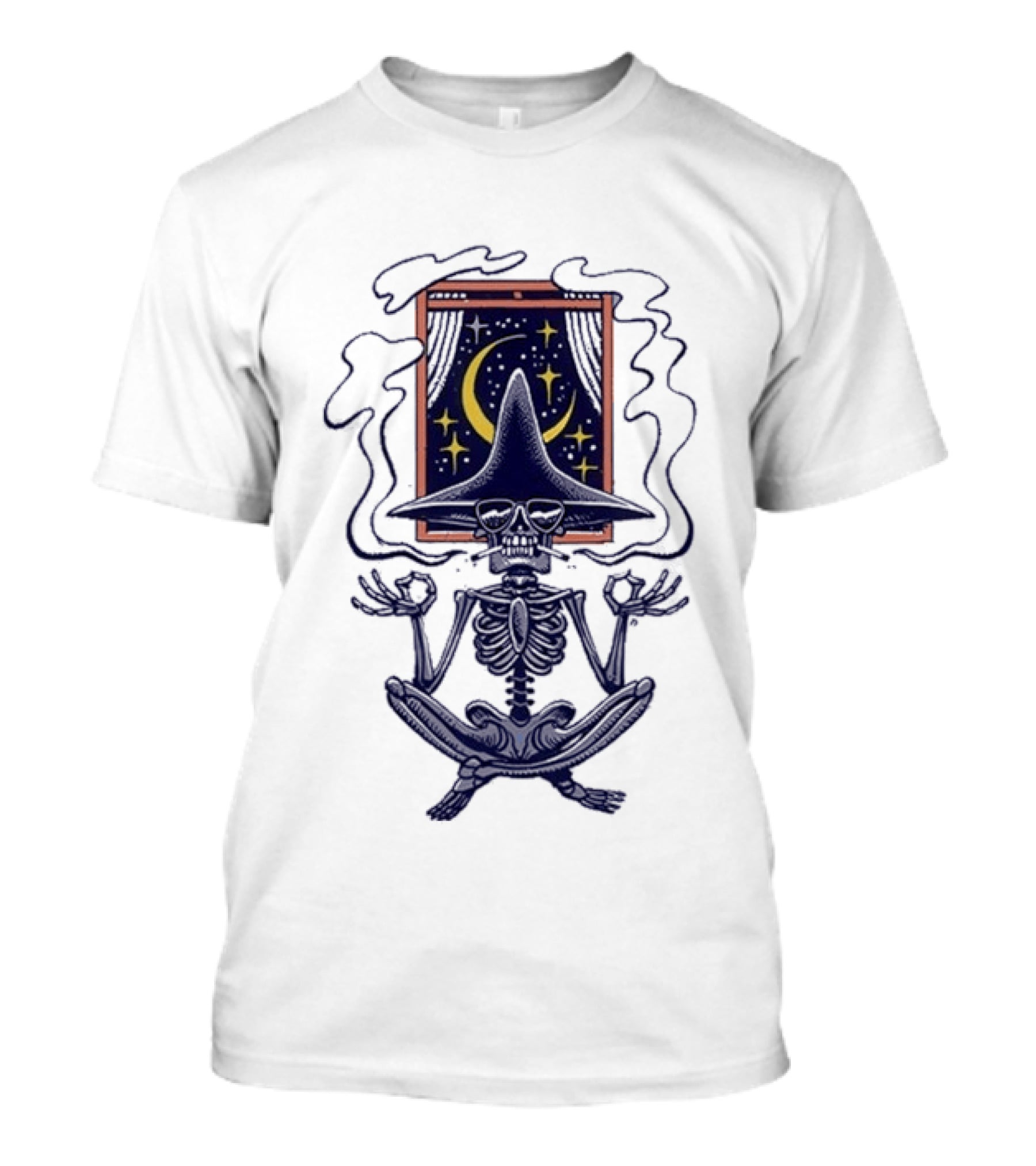 Sturgill Simpson Johnny Blue Skies Namaste Tour 2025 Skeleton Meditation Moon And Stars T-Shirt
