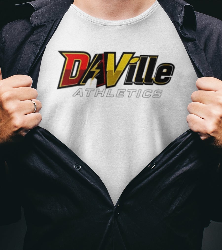 Da Ville Athletics Red And Gold Lightning Bolt T-Shirt