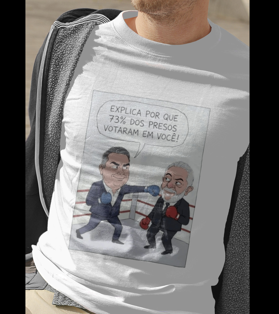 Jair Bolsonaro Lula Boxing Cartoon Explica Por Que 73% Dos Presos Votaram Em Você T-Shirt