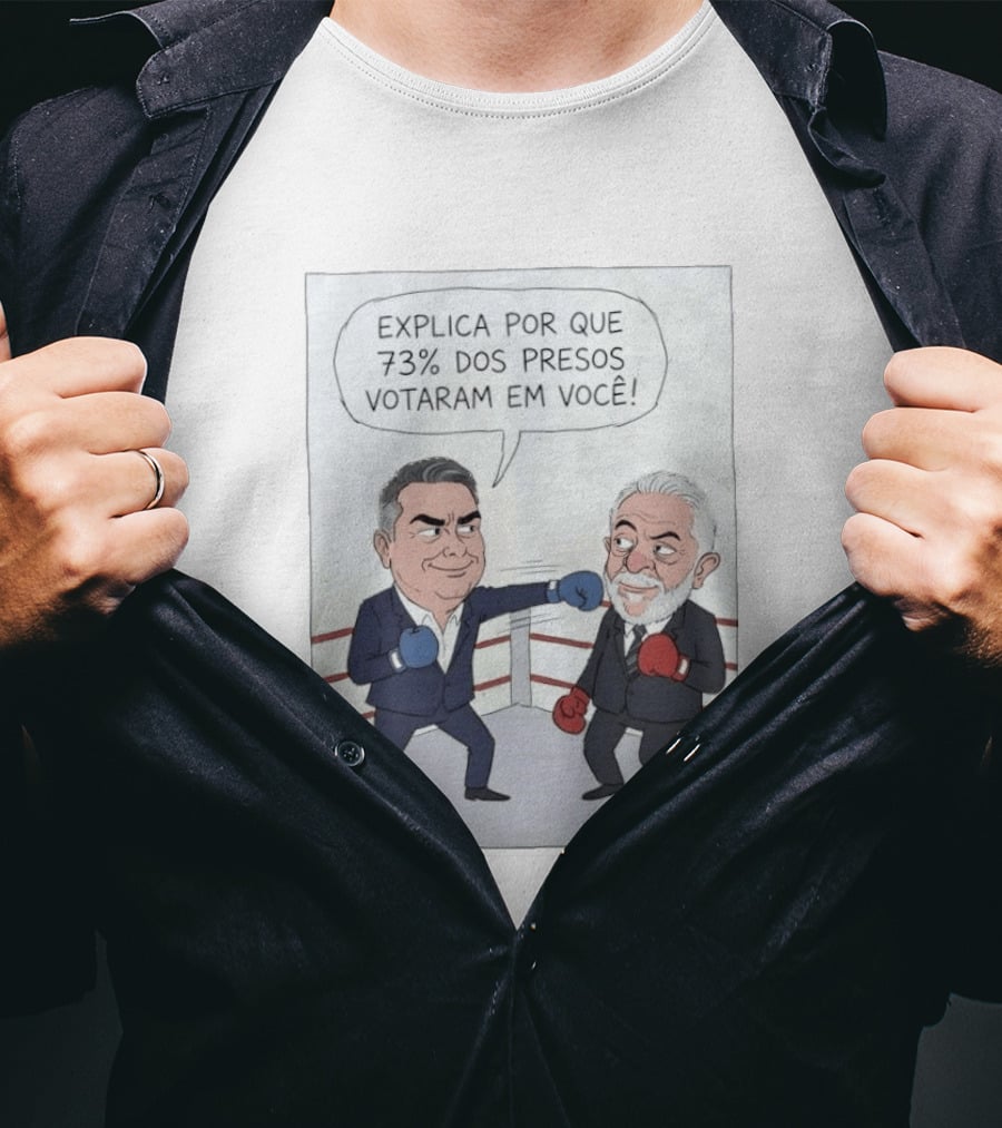 Jair Bolsonaro Lula Boxing Cartoon Explica Por Que 73% Dos Presos Votaram Em Você T-Shirt
