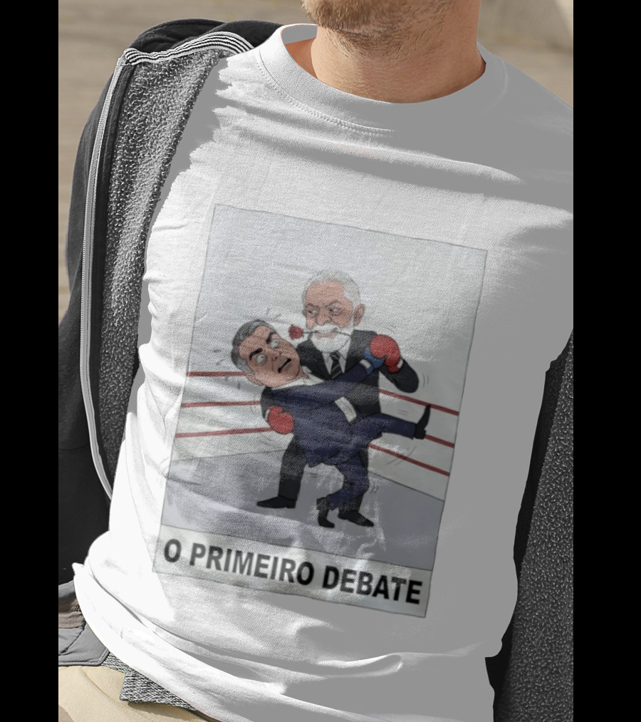 Lula E Bolsonaro O Primeiro Debate Charge Política Boxe No Ringue T-Shirt