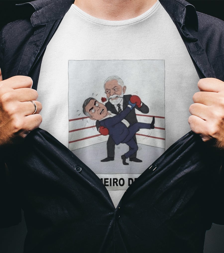 Lula E Bolsonaro O Primeiro Debate Charge Política Boxe No Ringue T-Shirt