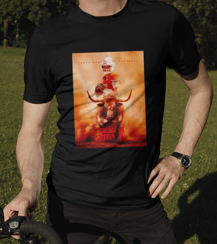 Texas Longhorns Football Texas Fight Arch Manning Bull T-Shirt