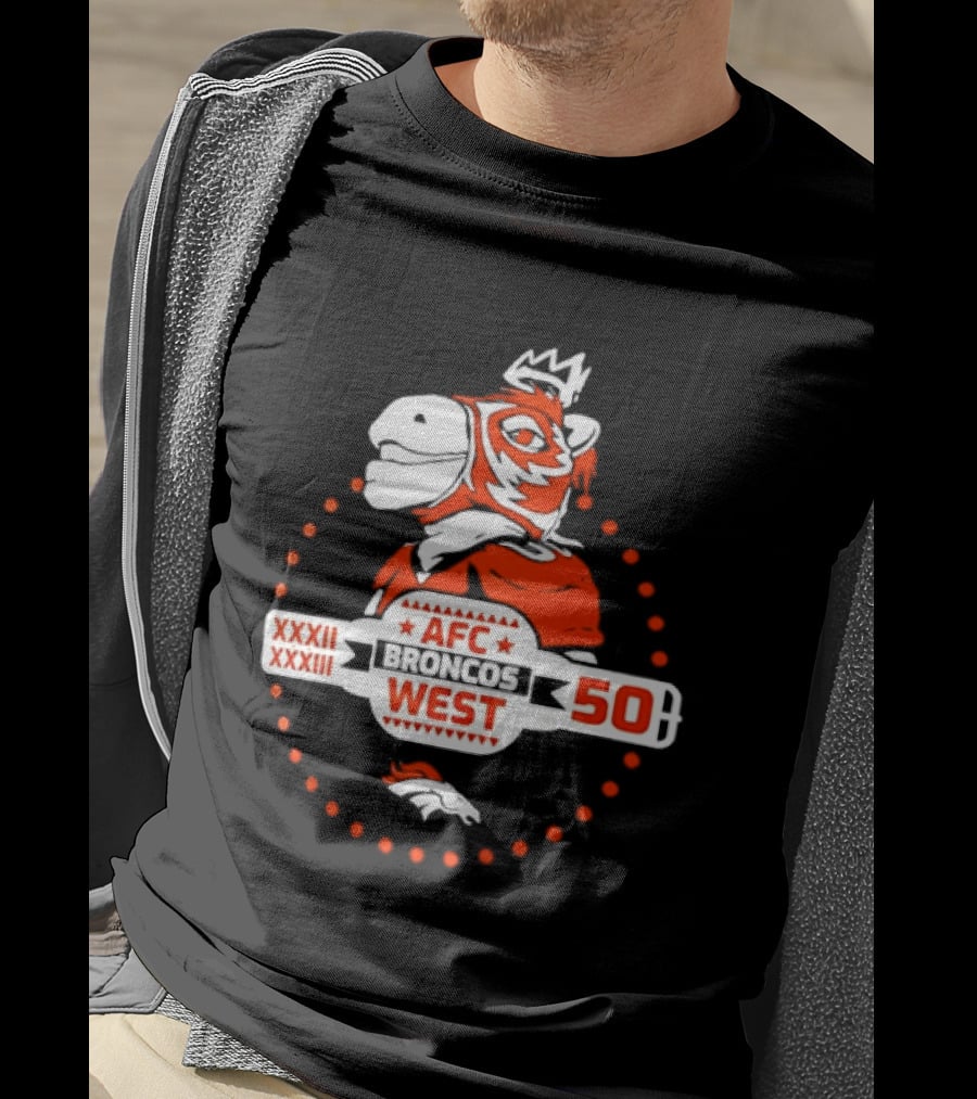 Broncos AFC West 50 Years XXXII XXXIII Celebration T-Shirt