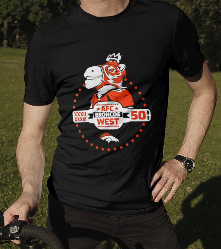 Broncos AFC West 50 Years XXXII XXXIII Celebration T-Shirt