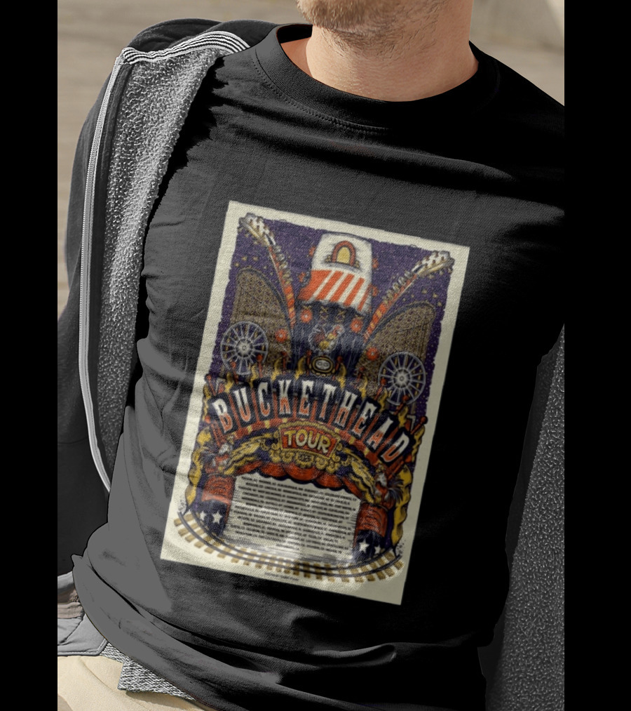Buckethead 2026 Tour Psychedelic Rock Art With Guitars And Illustrations T-Shirt
