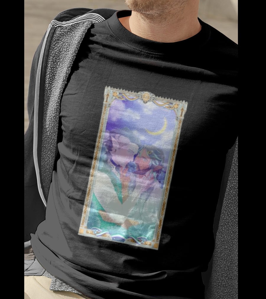 Fantasy Elf Couple 2026 Pride Moon Constellation Floral Romance T-Shirt