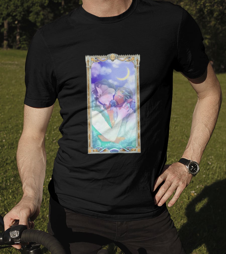 Fantasy Elf Couple 2026 Pride Moon Constellation Floral Romance T-Shirt