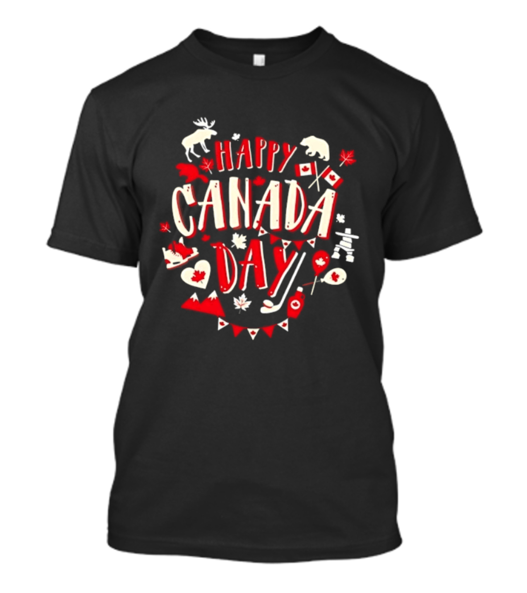 Happy Canada Day Moose Maple Leaf Flag Celebration T-Shirt