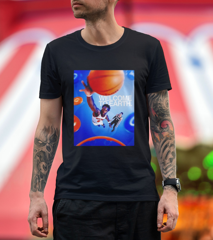 OG Anunoby New York Knicks Welcome To Earth Basketball Moment T-Shirt
