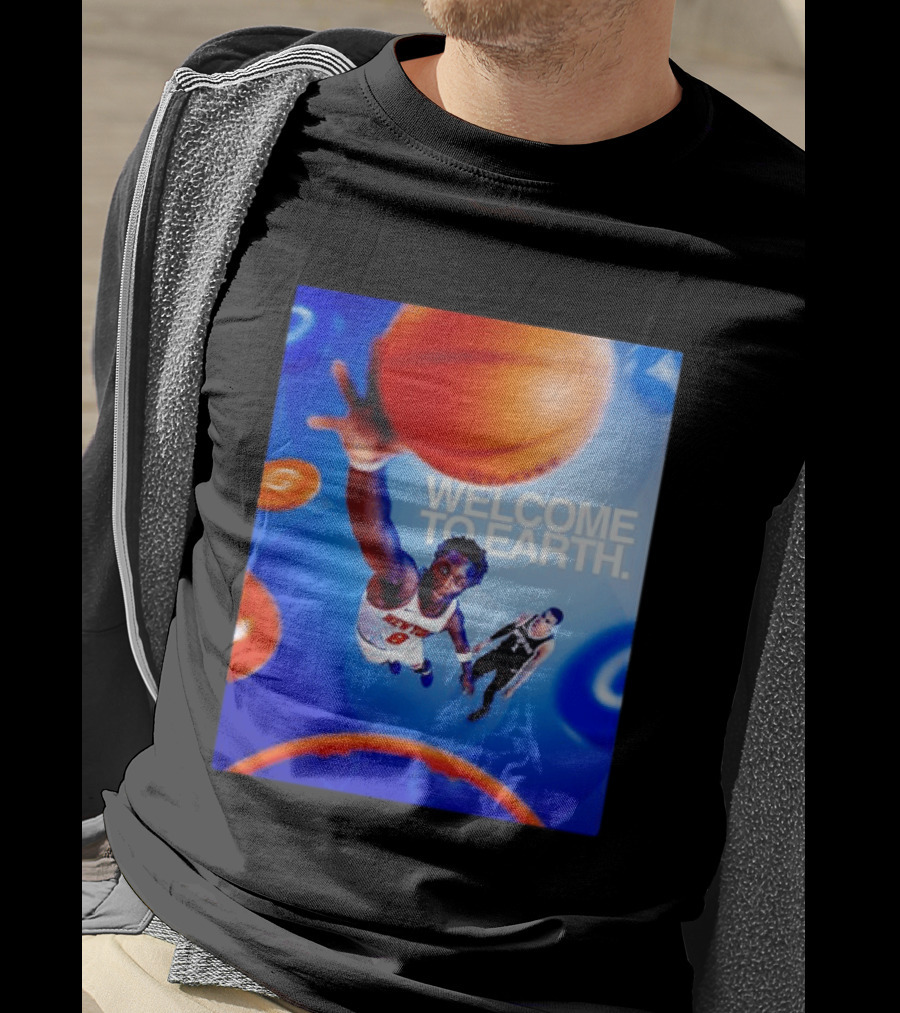 OG Anunoby New York Knicks Welcome To Earth Basketball Moment T-Shirt
