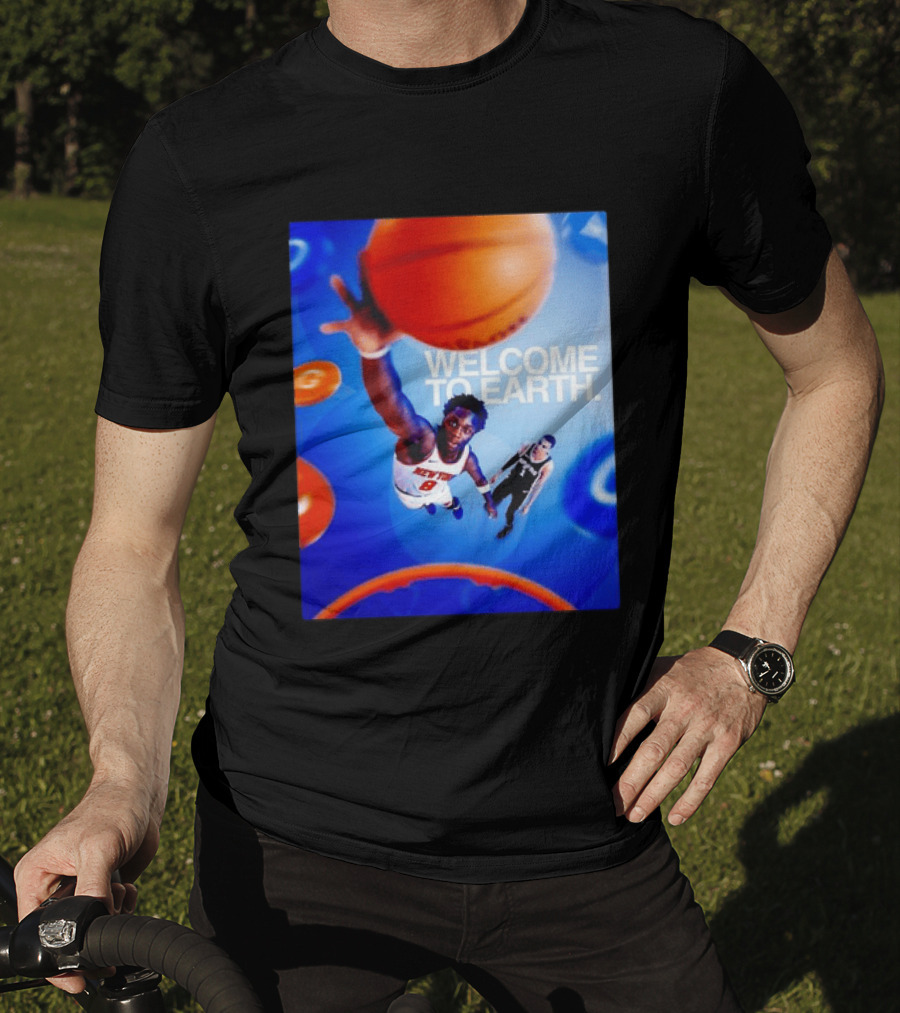 OG Anunoby New York Knicks Welcome To Earth Basketball Moment T-Shirt